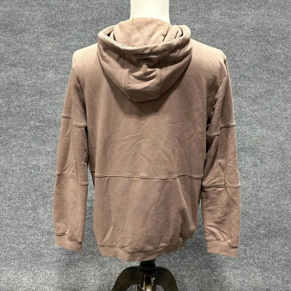 Adidas Hoodie Mens Large Brown Full Zip Trefoil Logo Pockets Sweatshirt